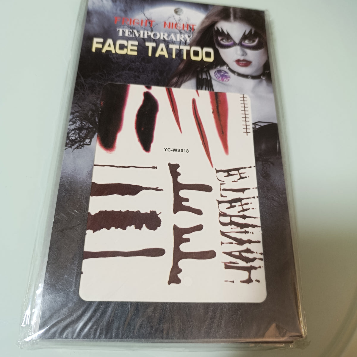 Tatuajes temporales Halloween, 26 × 15 cm, mismo modelo | Paquete de 12 por mayoreo