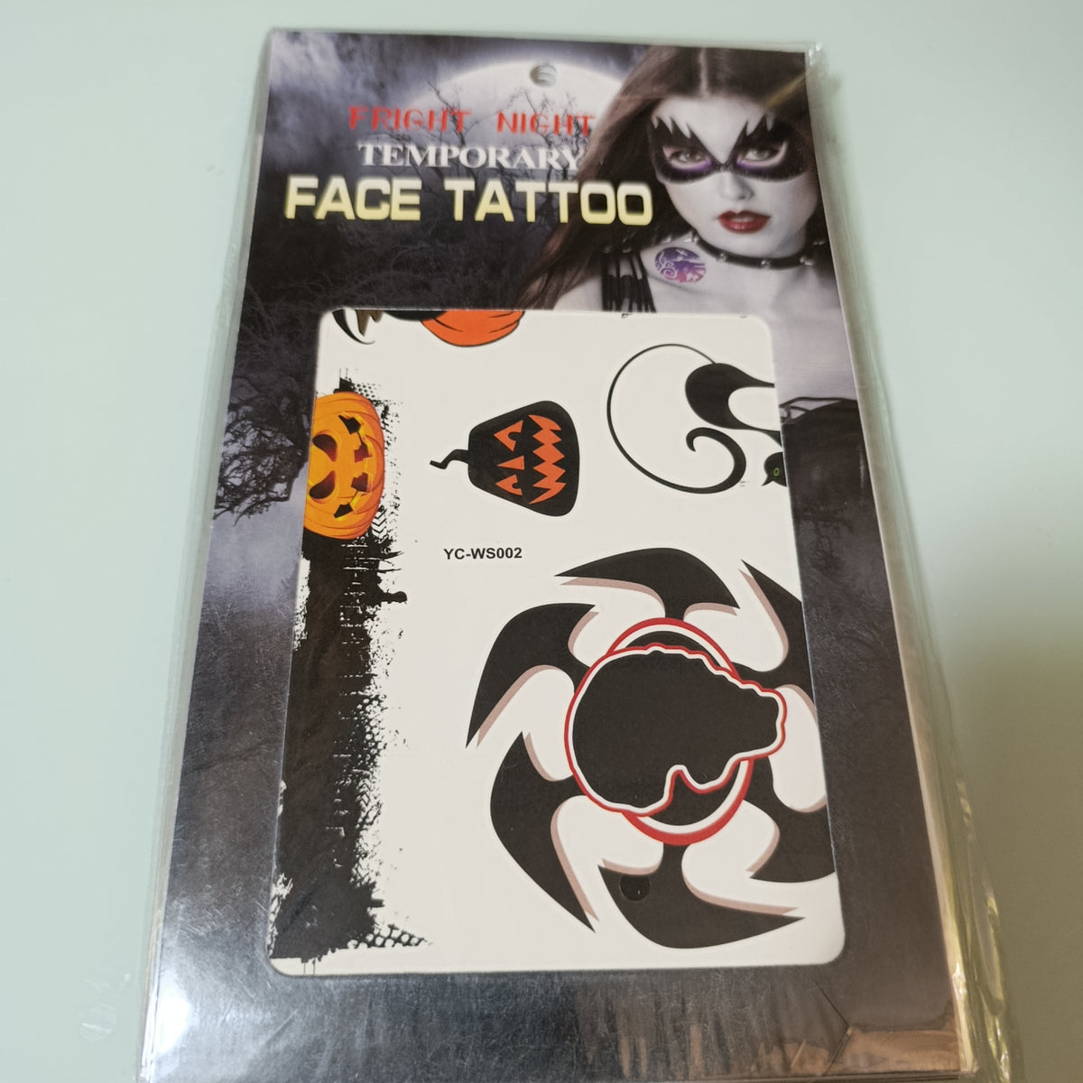 Tatuajes temporales Halloween, 26 × 15 cm, mismo modelo | Paquete de 12 por mayoreo