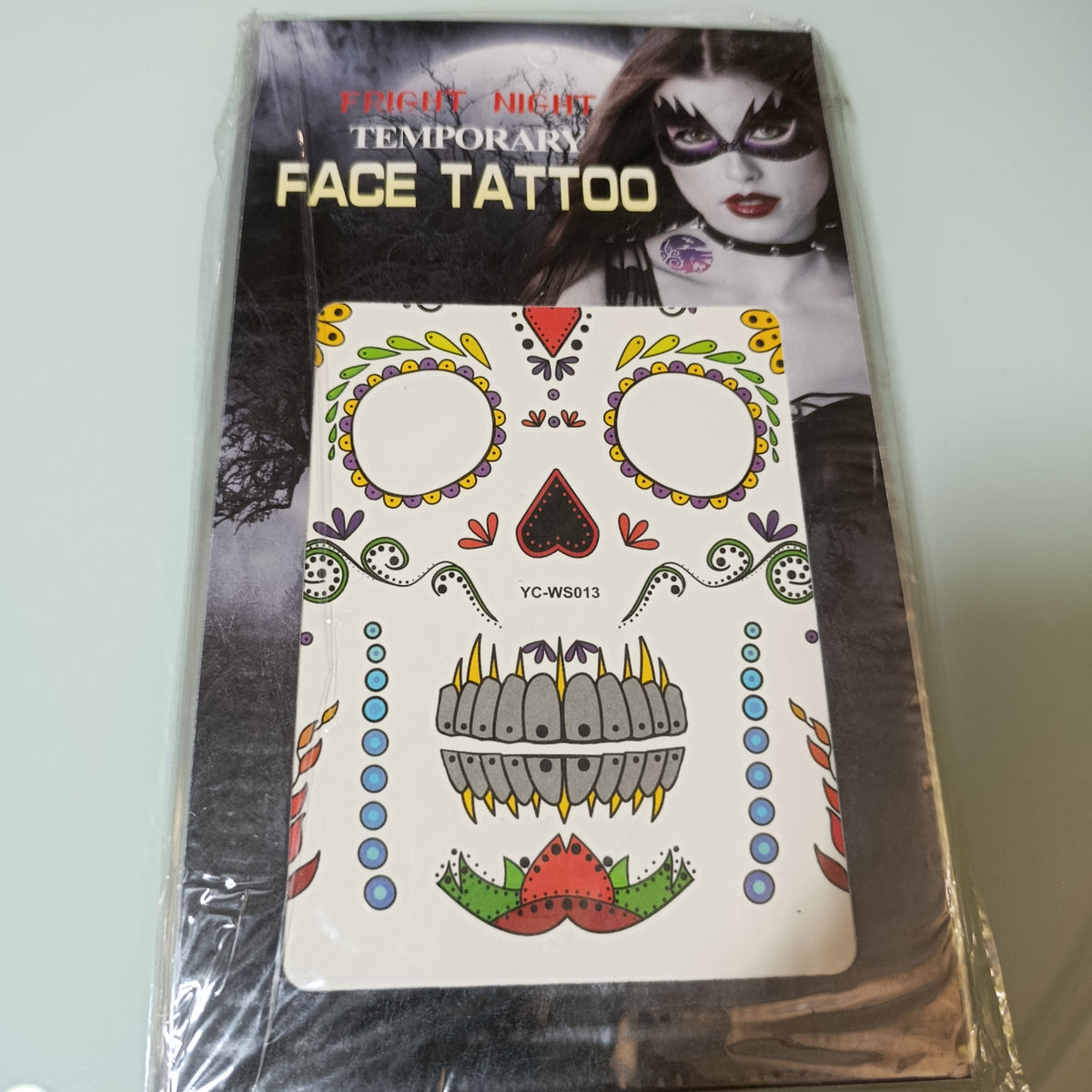 Tatuajes temporales Halloween, 26 × 15 cm, mismo modelo | Paquete de 12 por mayoreo