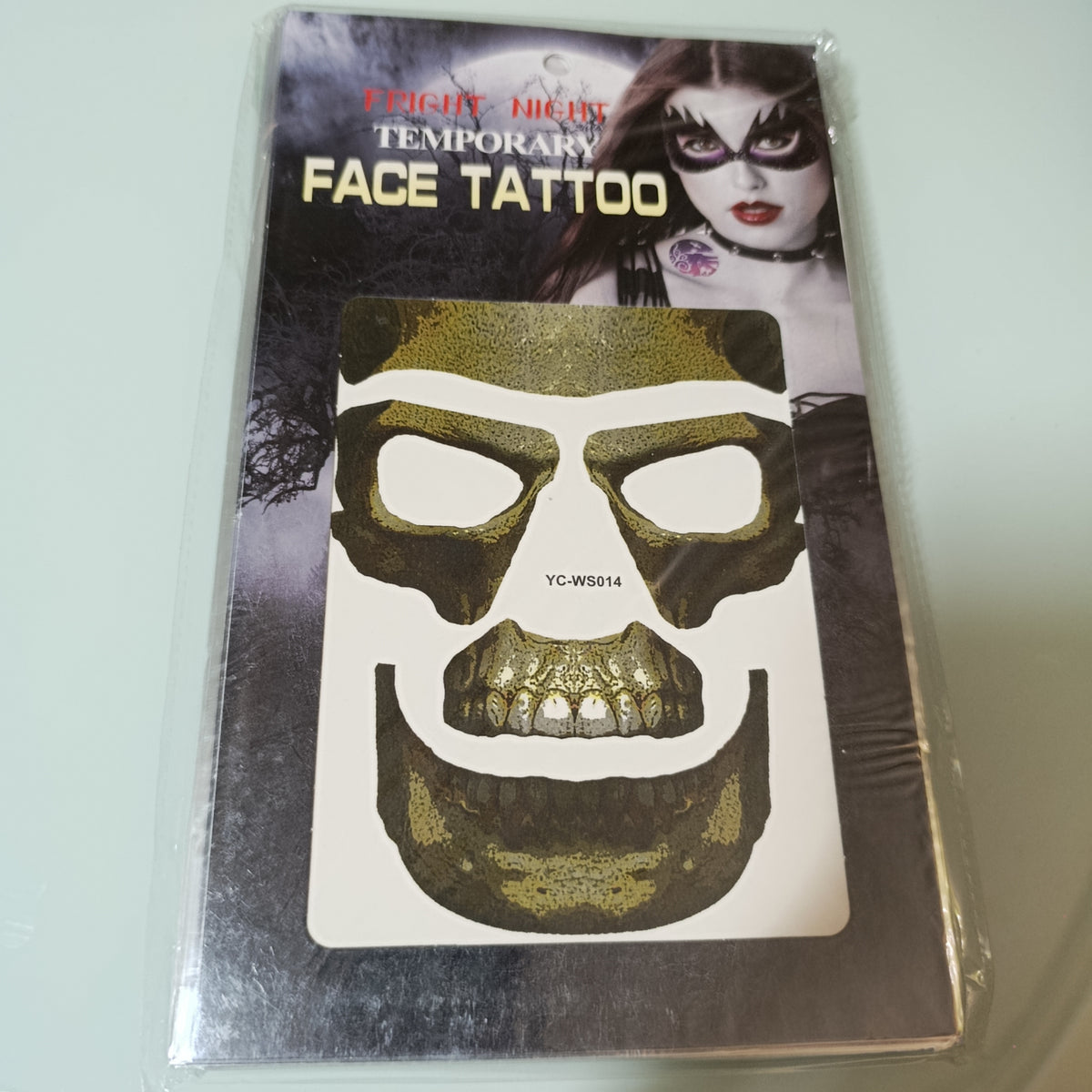 Tatuajes temporales Halloween, 26 × 15 cm, mismo modelo | Paquete de 12 por mayoreo