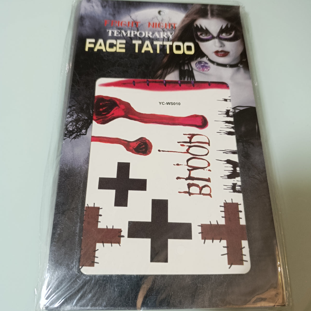 Tatuajes temporales Halloween, 26 × 15 cm, mismo modelo | Paquete de 12 por mayoreo
