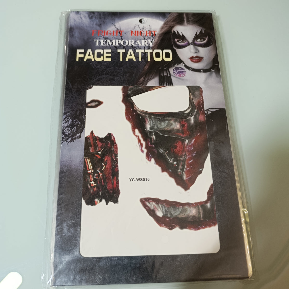 Tatuajes temporales Halloween, 26 × 15 cm, mismo modelo | Paquete de 12 por mayoreo
